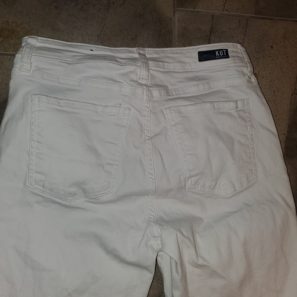KUT From The Kloth Reese Ankle Straight Leg White Jeans High rise fab a… - Picture 5 of 8